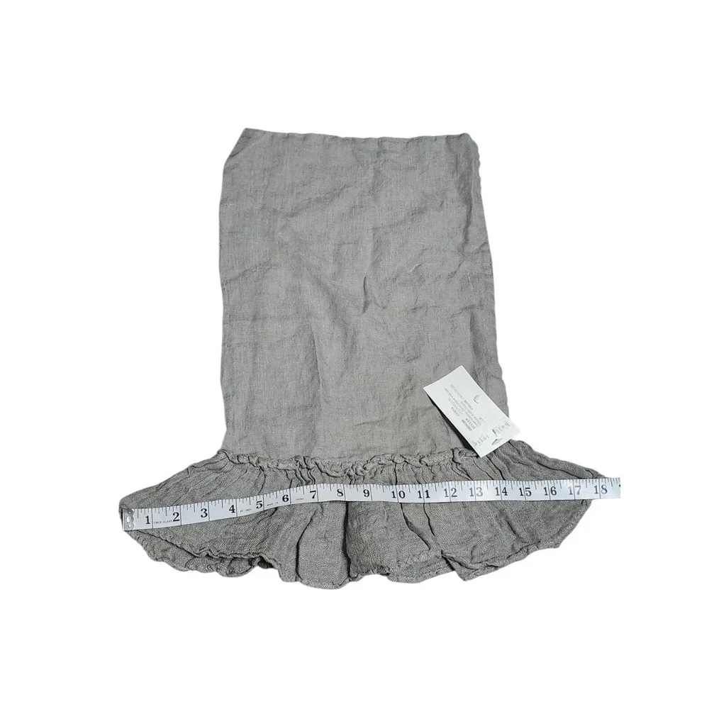 Bella Notte Gray‎ Linen Boudoir Throw Pillow Lined Whisper Ruffle Display NEW